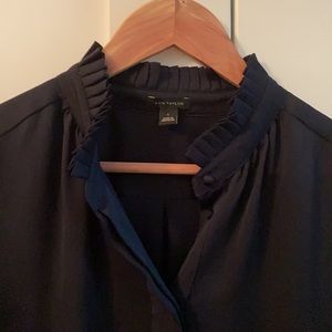 Ann Taylor Blouse with pleated collar and cuffs!